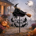 🔥49% OFF Last Day🧙‍♀️ Enchanted Witch Garden Spinner – Halloween Flying Witch & Bat Yard Stake Decor