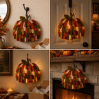 🎃Handmade Patchwork Pumpkin Door Hanger - Rustic Fall & Thanksgiving Home Decor🍂