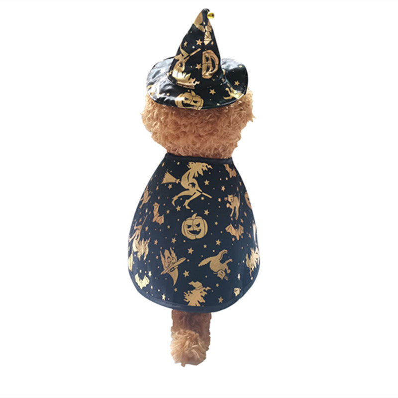 Pet Halloween Printed Wizard Cloak Set Costume