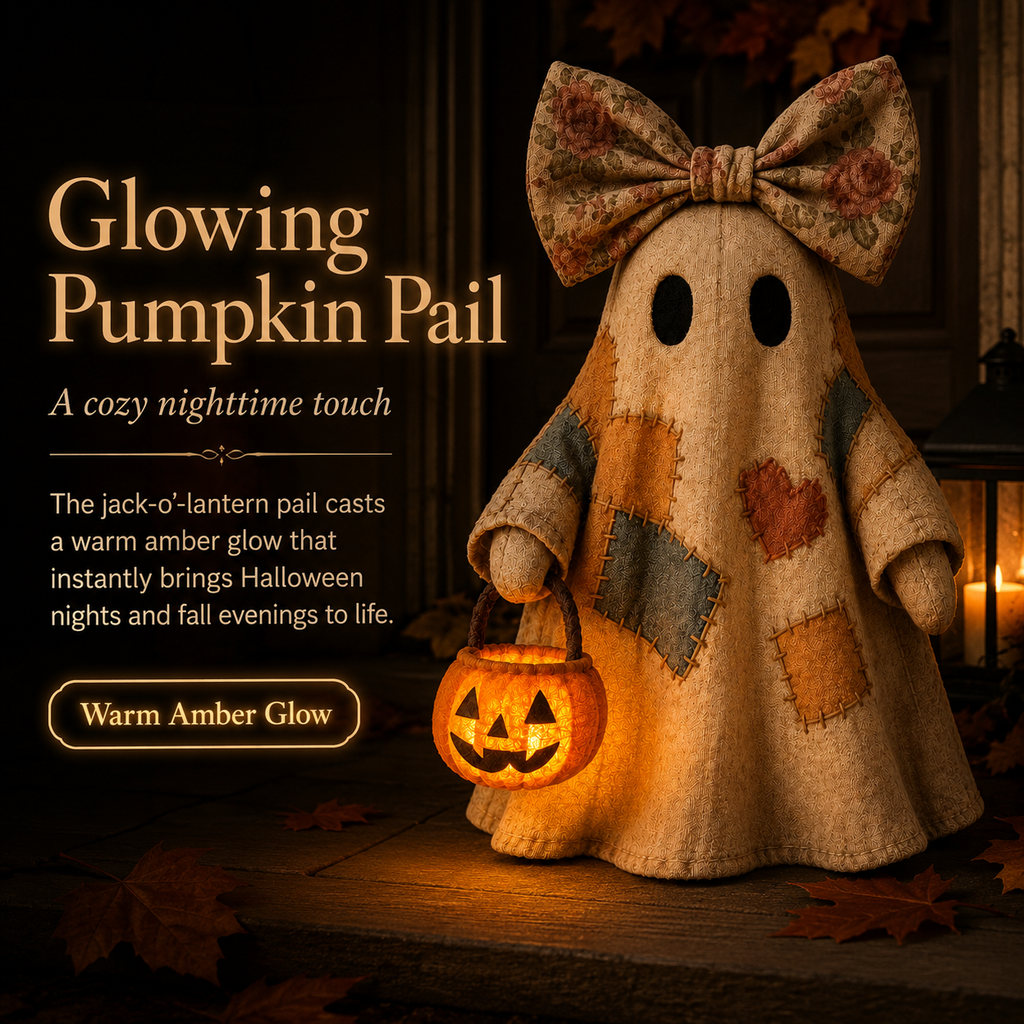 Lighted Vintage Patchwork Ghost