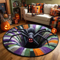 Black Spider Halloween 3D Printed Rug, Spooky Season Home Decor UKTD5170901