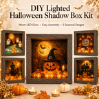 🎃DIY Lighted Halloween Shadow Box Kit – Warm LED Fall Decor & Easy Seasonal Craft