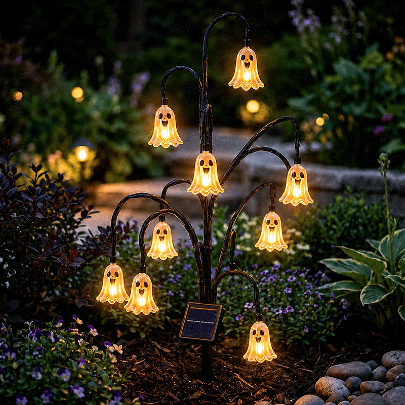 🎃 Halloween Solar Tree Stump Light – Cute Glowing Yard Decor & Pathway Lantern