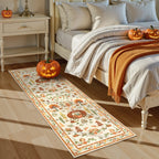 Violette Washable Halloween Pumpkin Yellow Rug
