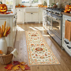Violette Washable Halloween Pumpkin Yellow Rug