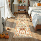 Violette Washable Halloween Pumpkin Yellow Rug