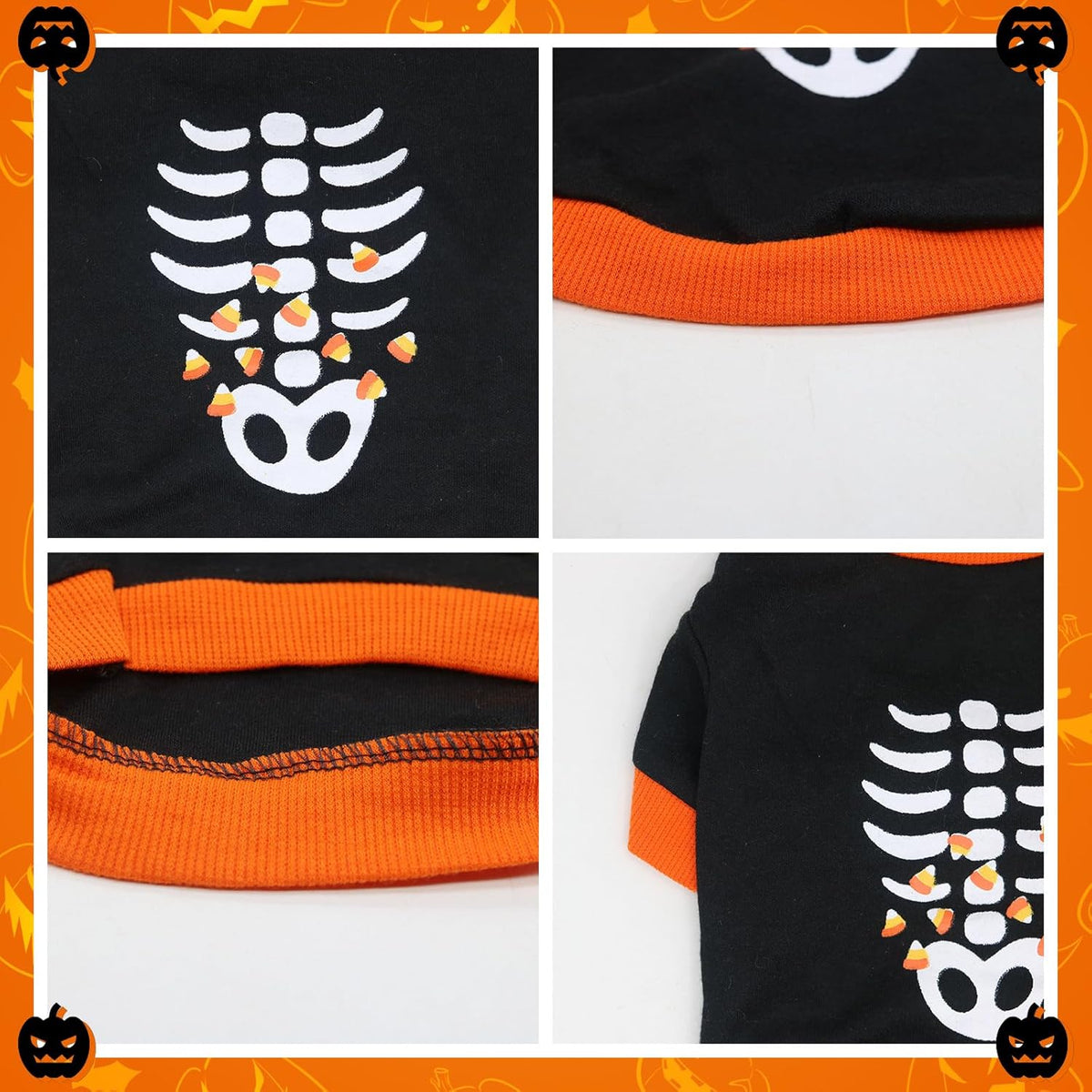 Dog Clothes Cat Shirts Halloween Dog Skeleton Costume Puppy