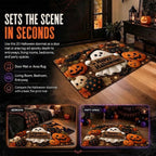 Happy Halloween Doormat Ghost Welcome Mat Indoor Outdoor Anti-Slip Rug Home Bedroom Bath Mats