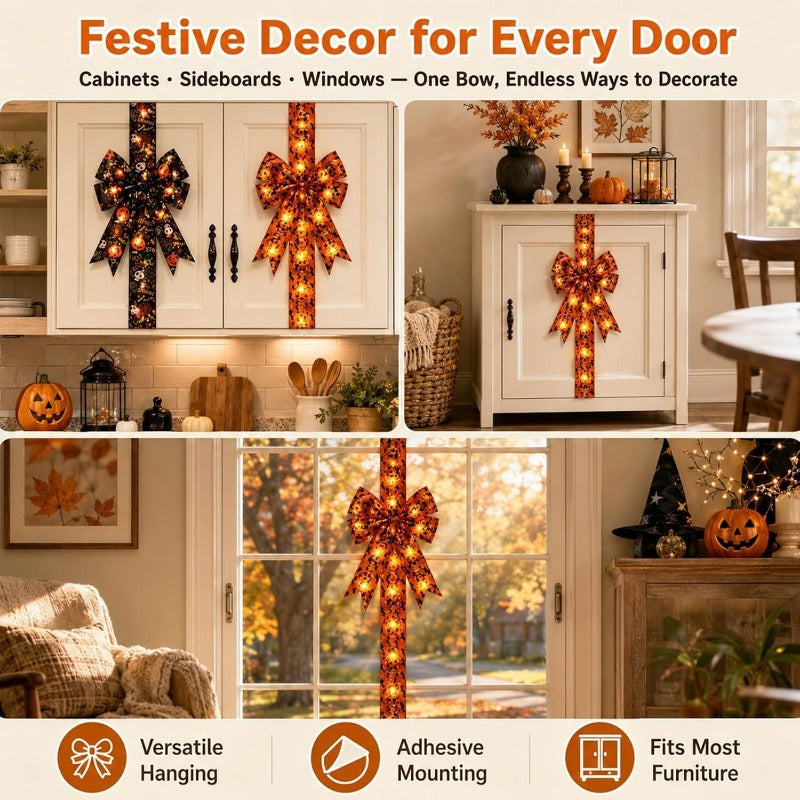 Glowing Halloween Cabinet Bow