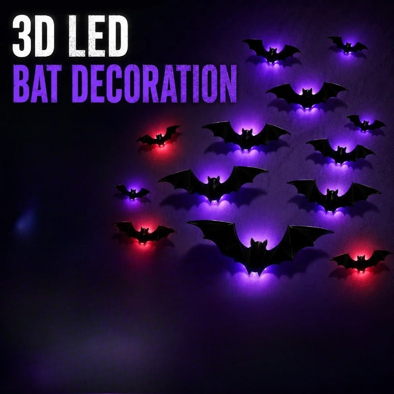 LED Glowing Halloween Bats