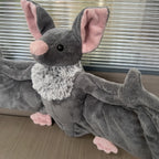 Giant Bat Plush Stuffed Animal 23 Inch Wingspan Soft Grey Spooky Bat Toy Halloween Decor Gift for Kids Adults Bat Lovers Gothic Fans Animal Lovers