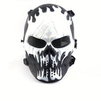 Skeleton Mask Halloween Costume Polyester Black White Camouflage Design for Adults Ages 18+ – Outdoor Cycling Cosplay Themed Party Role Play Accessory, Silvery Grey