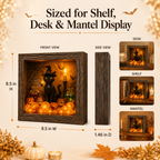 🎃DIY Lighted Halloween Shadow Box Kit – Warm LED Fall Decor & Easy Seasonal Craft