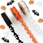 3-Roll Halloween Ribbon Set, 15 Yards, Pumpkin Bat Ghost Craft & Gift Wrapping