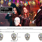 Halloween String Lights, Skull String Light Hallo ween Fall Fairy Light Battery/USB Powered Optional 2 Modes Cute Lights 2026 Indoor Outdoor Decor for Home Yard Patio (30 LED Halloween String Lights)