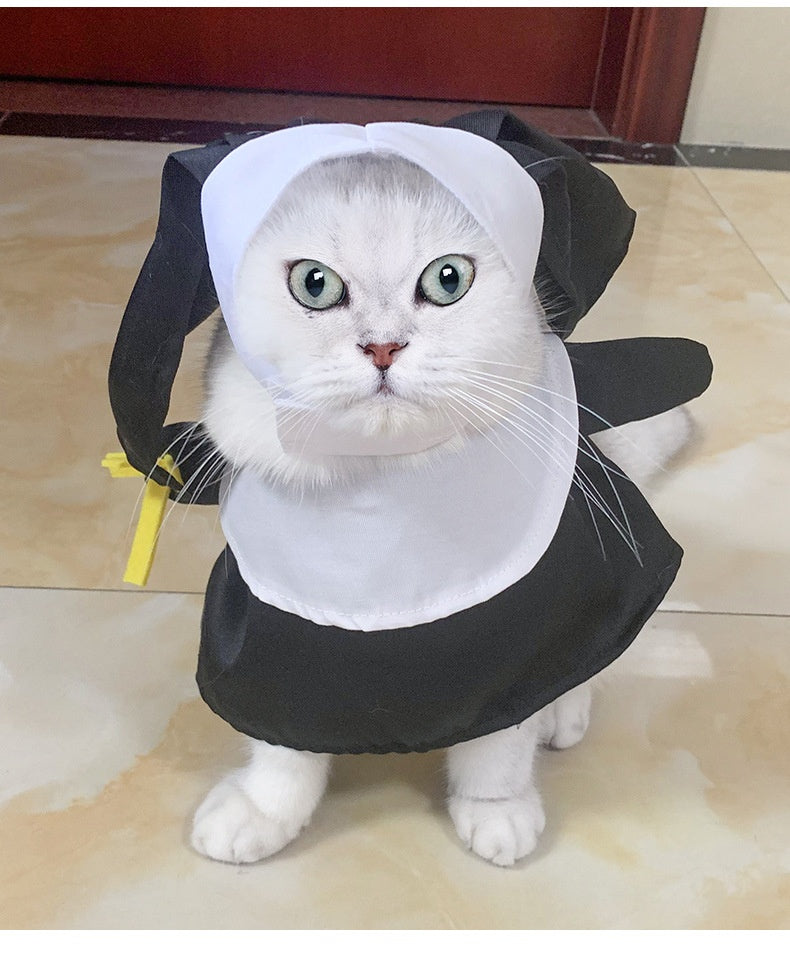 Pet Halloween Pet Costume Cat Dog Clothes Nun Dress-up