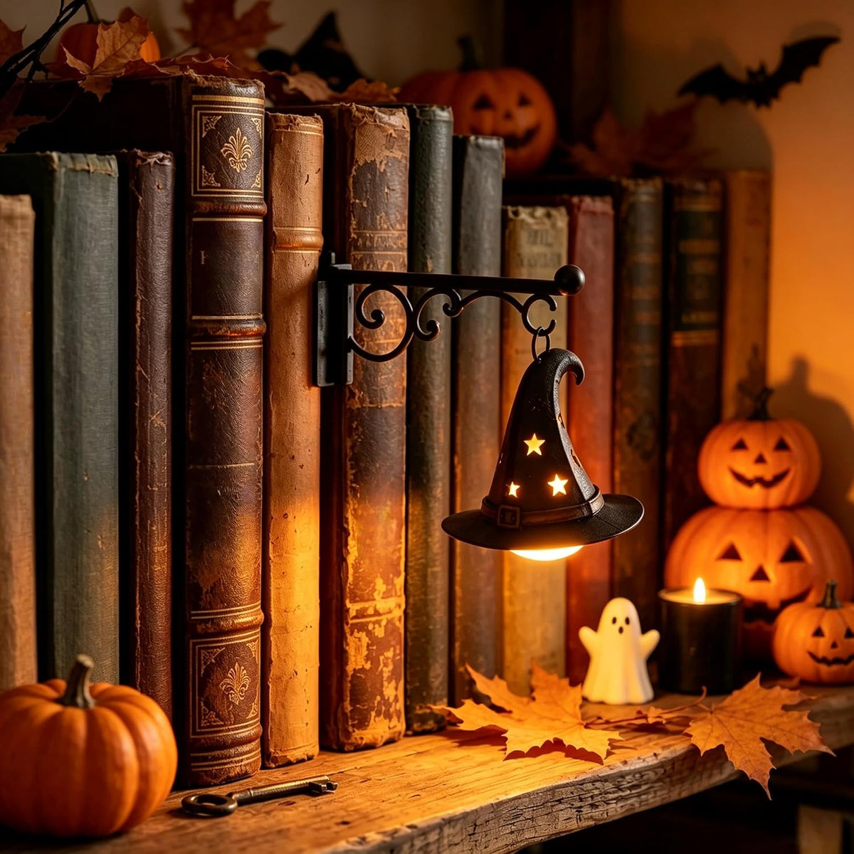 Halloween Bookshelf Hook Light – Spooky Cute LED Shelf Decor For Book Lovers