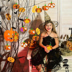 36PCS Wooden Pumpkins Ornaments to Paint Halloween Thanksgiving Decoration Cutouts Unfinished 3.5 inches, DIY Blank Unfinished Pumpkin Ornament for Home Harvest Crafts Hanging Autumn Decor（6Style）