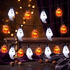 19.7FT Halloween String Lights, 30 LED 3D Ghost Pumpkin Lights, 8 Modes