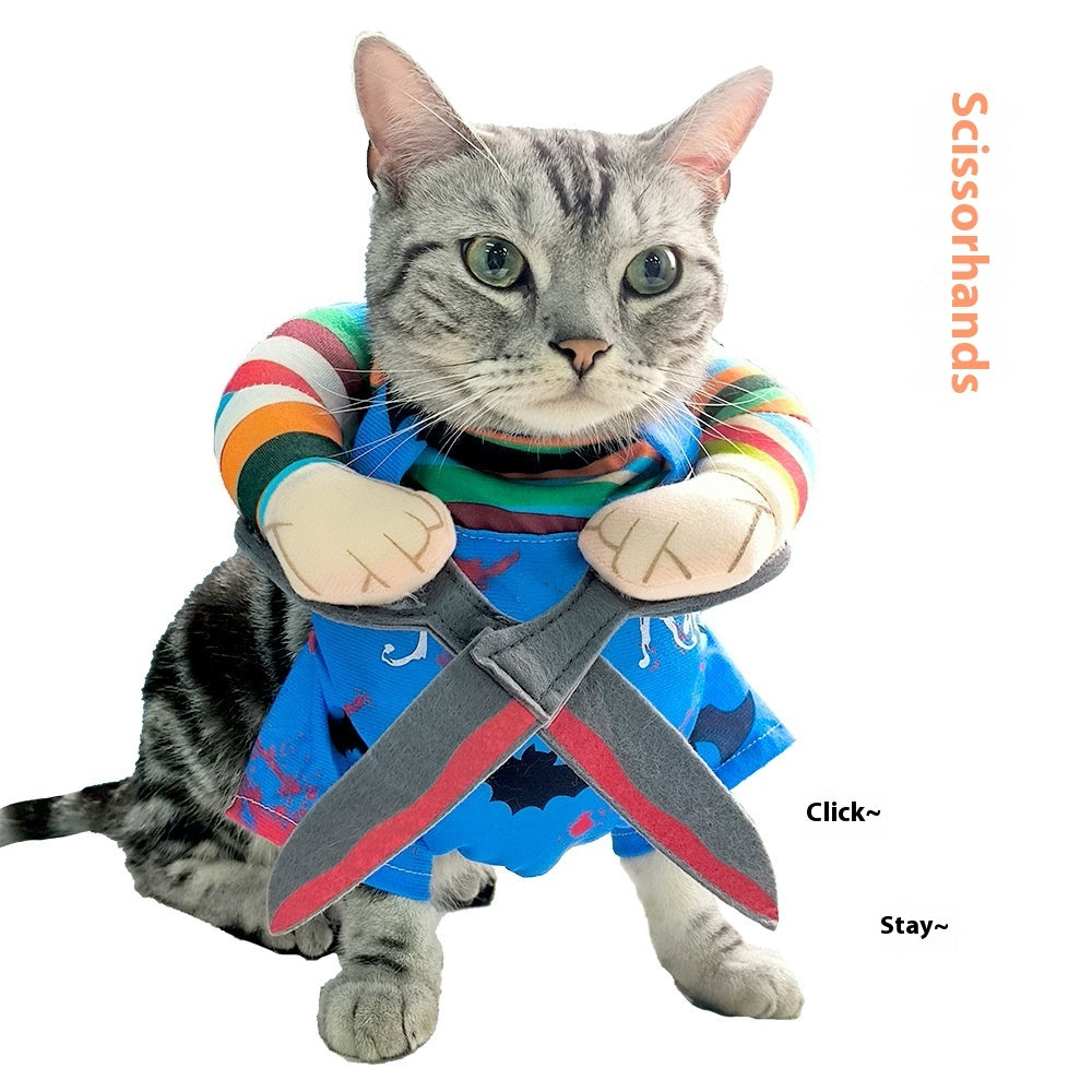 Pet Halloween Costume Cat Funny Outfit with Adjustable