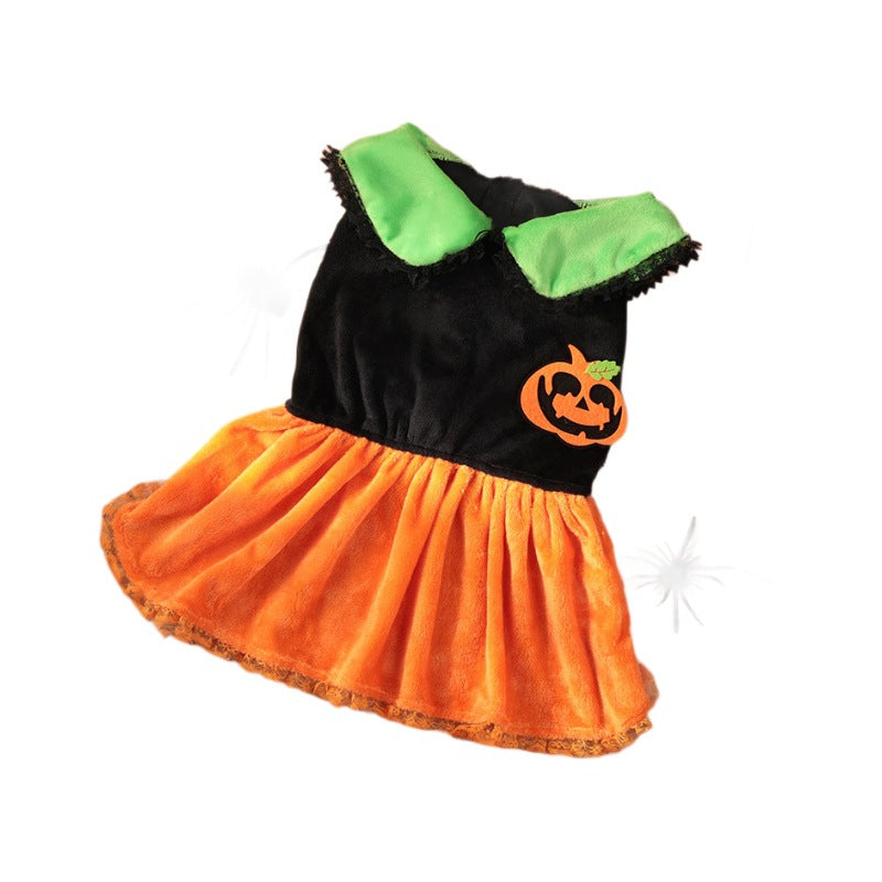 Classic Pumpkin Pet Halloween Skirt