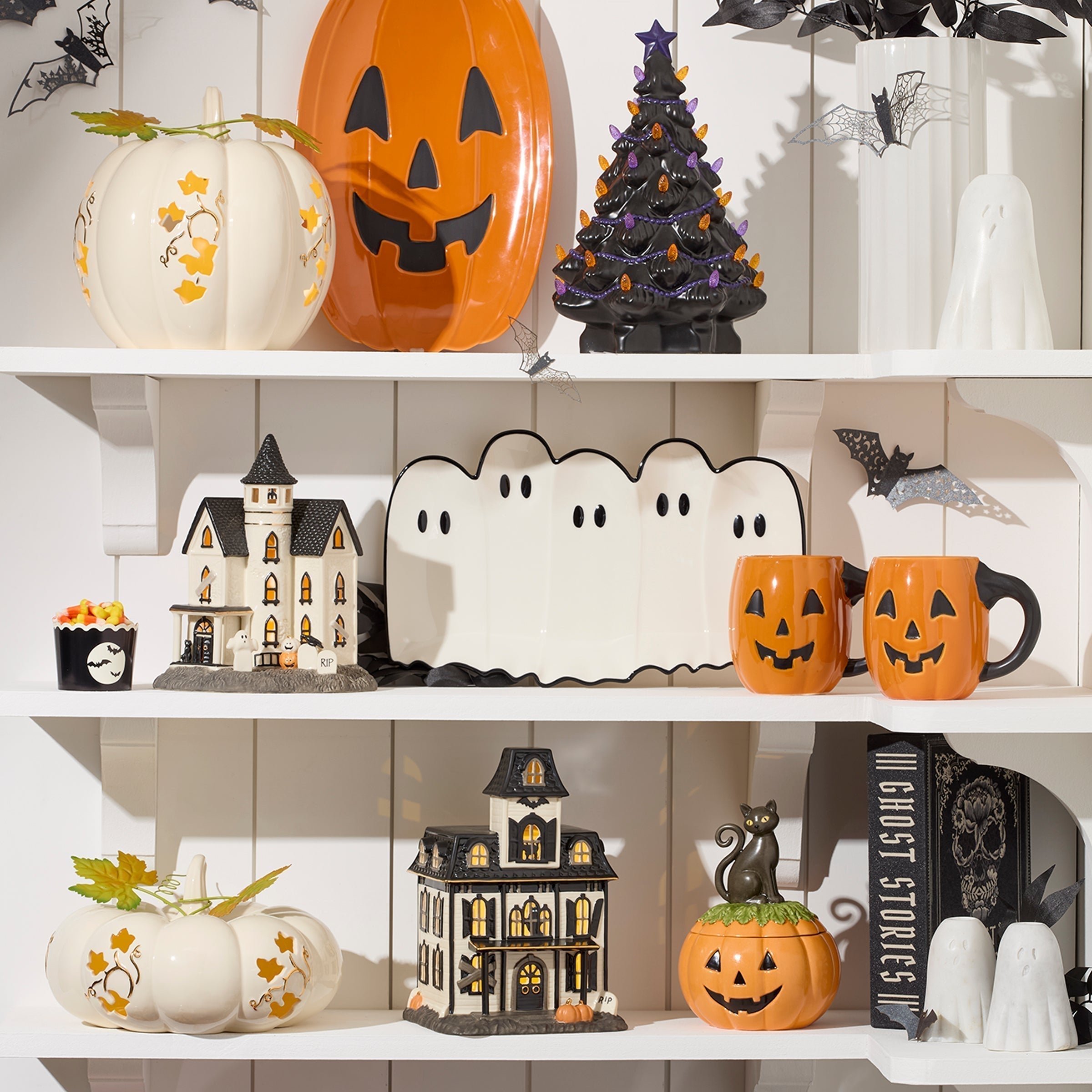 Vintage Halloween Lit House Figurine