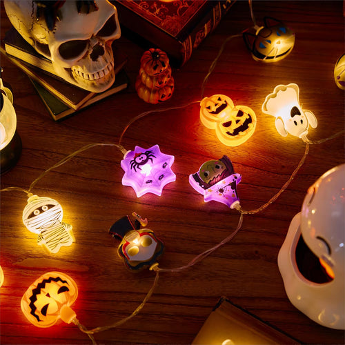 10FT Halloween String Lights, 20 LED Fairy Lights, Timer & 8 Flash Modes