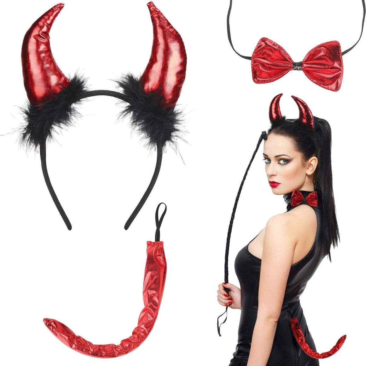 Adult Horn Halloween Costume Headband Set - 3 Piece