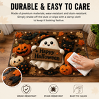 Happy Halloween Doormat Ghost Welcome Mat Indoor Outdoor Anti-Slip Rug Home Bedroom Bath Mats