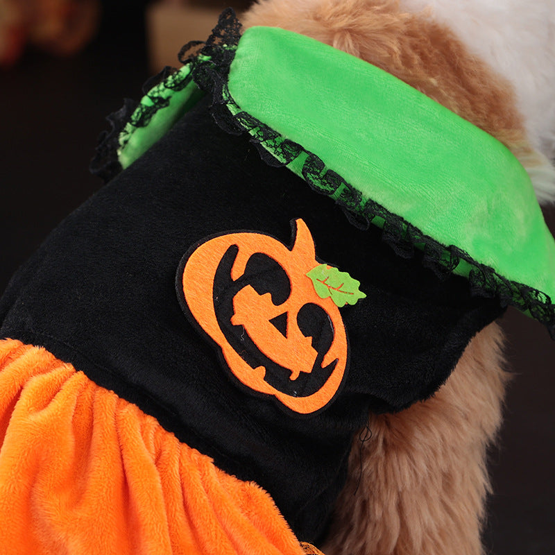 Classic Pumpkin Pet Halloween Skirt