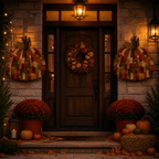 🎃Handmade Patchwork Pumpkin Door Hanger - Rustic Fall & Thanksgiving Home Decor🍂