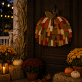 🎃Handmade Patchwork Pumpkin Door Hanger - Rustic Fall & Thanksgiving Home Decor🍂