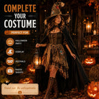 Witch Hat for Women, Pumpkin Patch Costume Accessory for Fall Festival