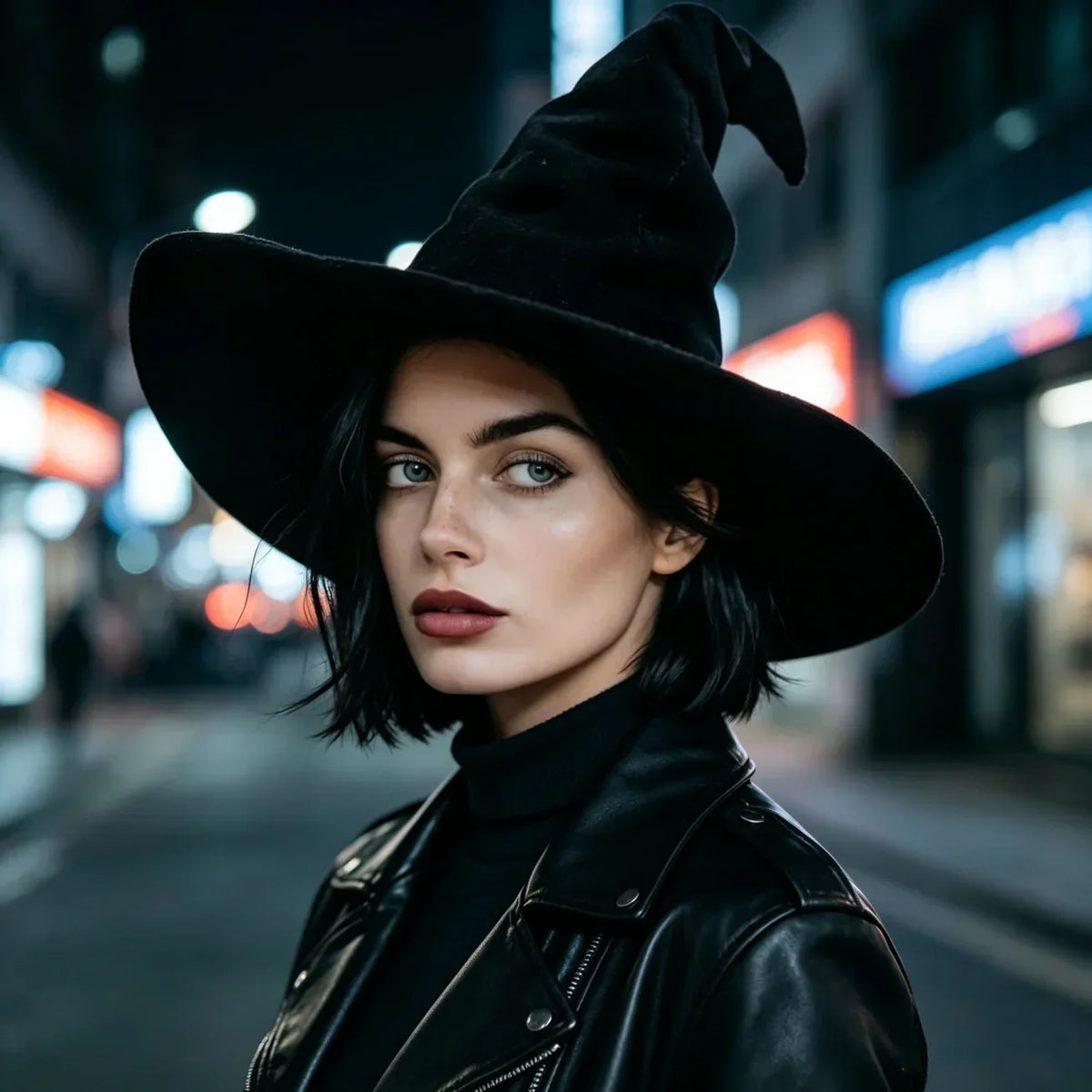 Black Witch Curly Wizard Accessory Up Women's Dress Halloween Costume – Black