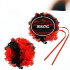 Women Halloween Clown Accessories Rainbow Wig Hair Clip On Puff Buns Clown Bowtie