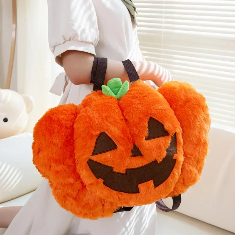 Adorable Pumpkin-Shaped Plush Backpack