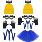 Costume disguise Funny Accessories Goggles Glasses Yellow Beanie Gloves Unisex