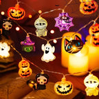 Halloween LED String Lights – 1.5m 10-Light Battery Powered | Pumpkin, Ghost, Skull & More