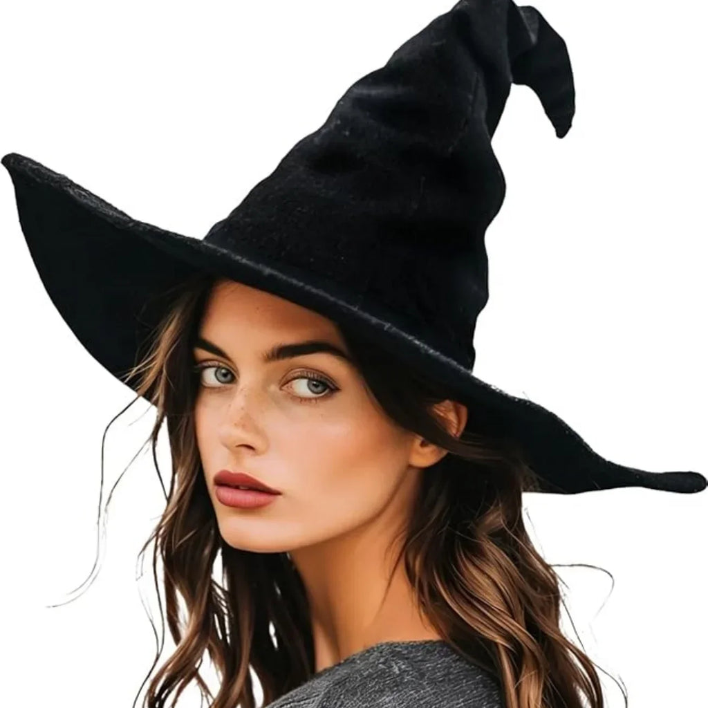 Black Witch Curly Wizard Accessory Up Women's Dress Halloween Costume – Black