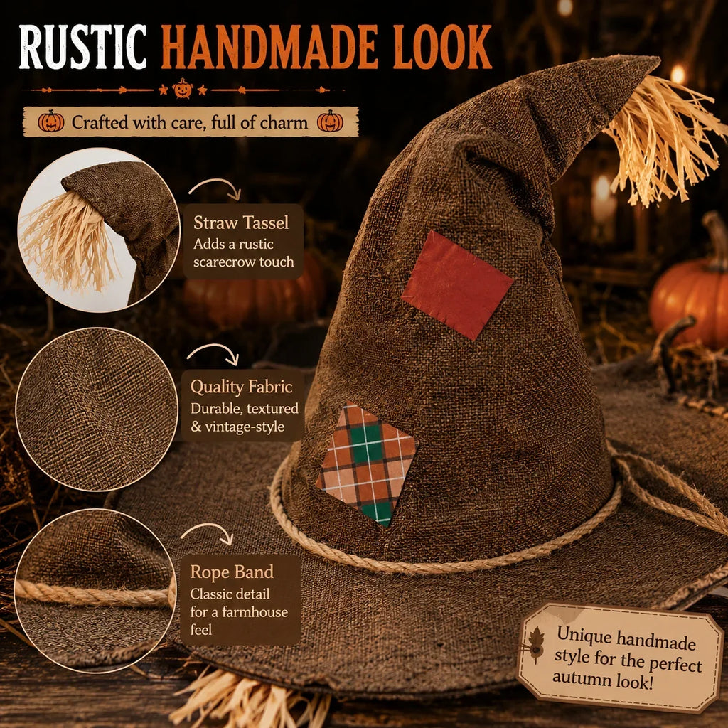 Witch Hat for Women, Pumpkin Patch Costume Accessory for Fall Festival