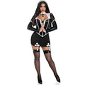 Nun Sexy Black Pu Halloween Costume for Women