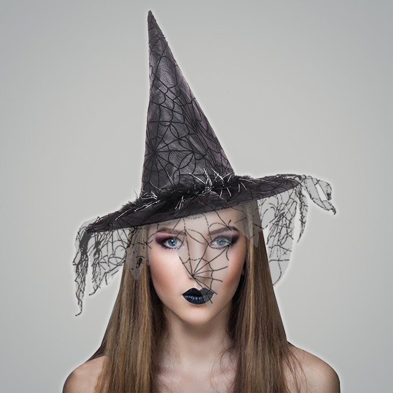 Mesh Witch Halloween Costume Hat