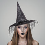Mesh Witch Halloween Costume Hat