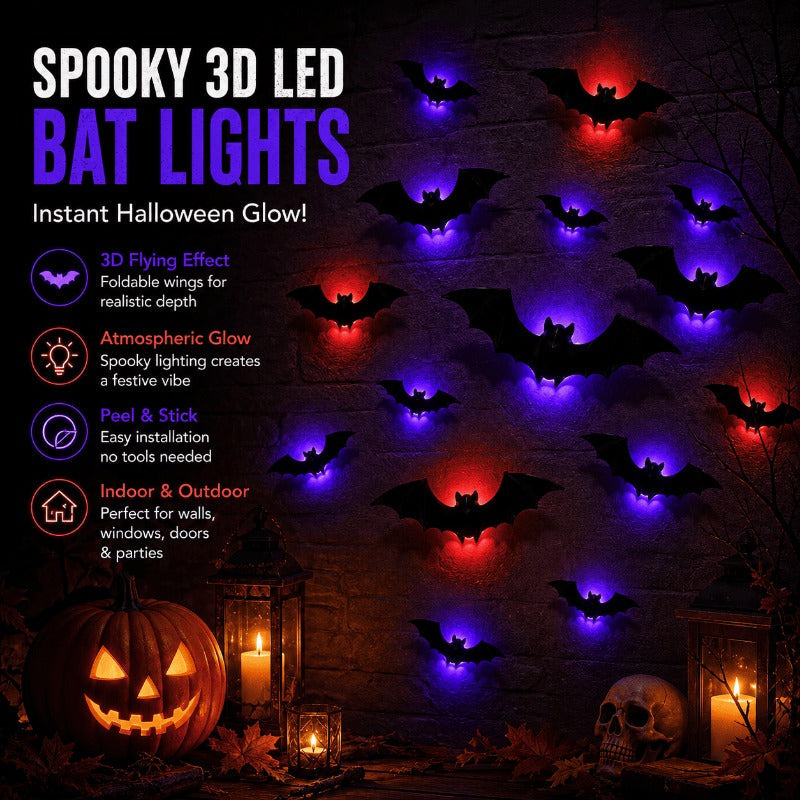 LED Glowing Halloween Bats
