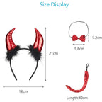 Adult Horn Halloween Costume Headband Set - 3 Piece
