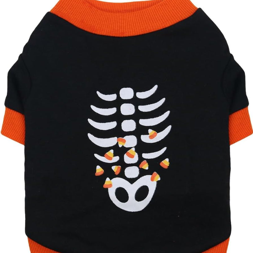 Dog Clothes Cat Shirts Halloween Dog Skeleton Costume Puppy