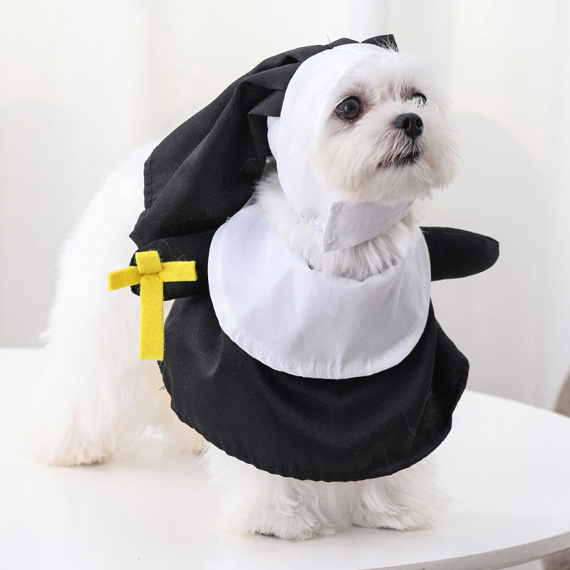 Pet Halloween Pet Costume Cat Dog Clothes Nun Dress-up