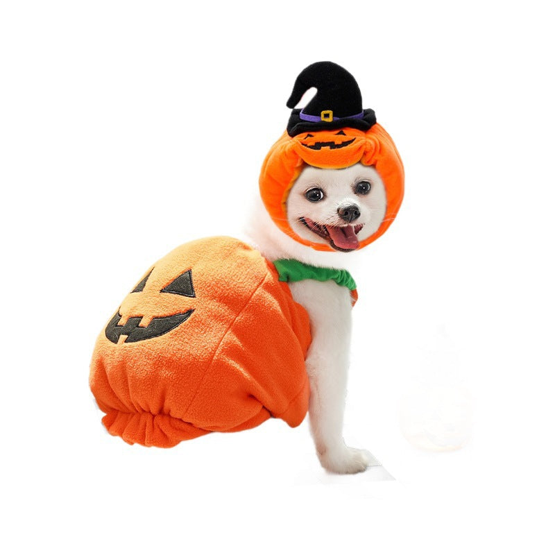 Halloween Pumpkin Vest for Dogs Cats Festive Pet Costume