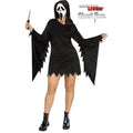 Scream Ghost Face Glamour Plus Size Costume for Adults, Black Hooded Dress