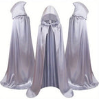 Halloween Costumes - Halloween Cape Cloak for Adults 59 Inch Gothic Death Costume Robe | Vampire Grim Reaper